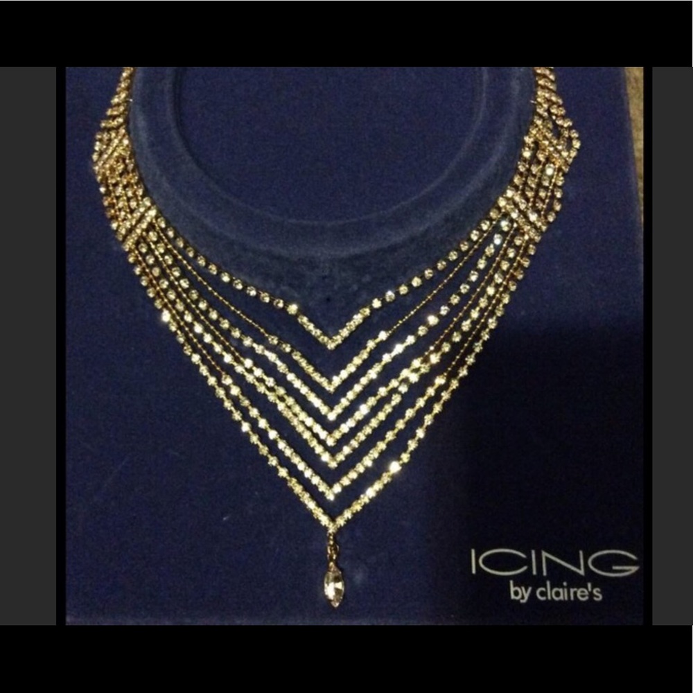 NEW Genuine Austrian crystal V-shaped necklace